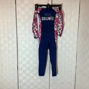 dive & sail full body girls swimsuit size small
